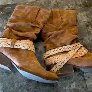 Lace wrapped boots